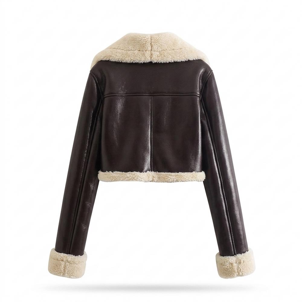 Nobleman Code - Eigam | Gefüttert Kurzgeschnitten Lederjacke Damen