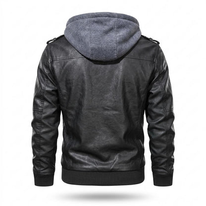 Gentleman Code - Deram | Gefüttert Strukturiert Lederjacke Herren