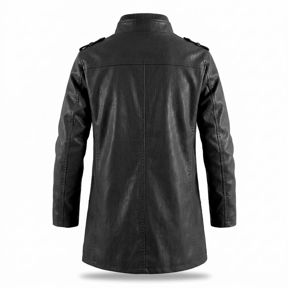 Gentleman Code - Sesam | Gefütterter Gerader Ledermantel Herren