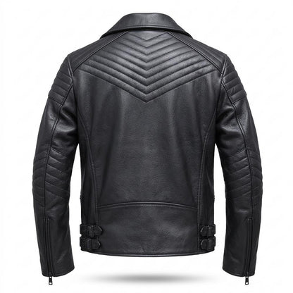 Gentleman Code - Lufav | Gesteppt Asymmetrisch Lederjacke Herren