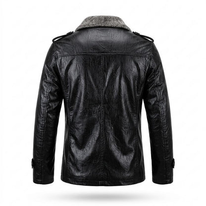 Gentleman Code - Kuzor | Gefüttert Strukturiert Lederjacke Herren