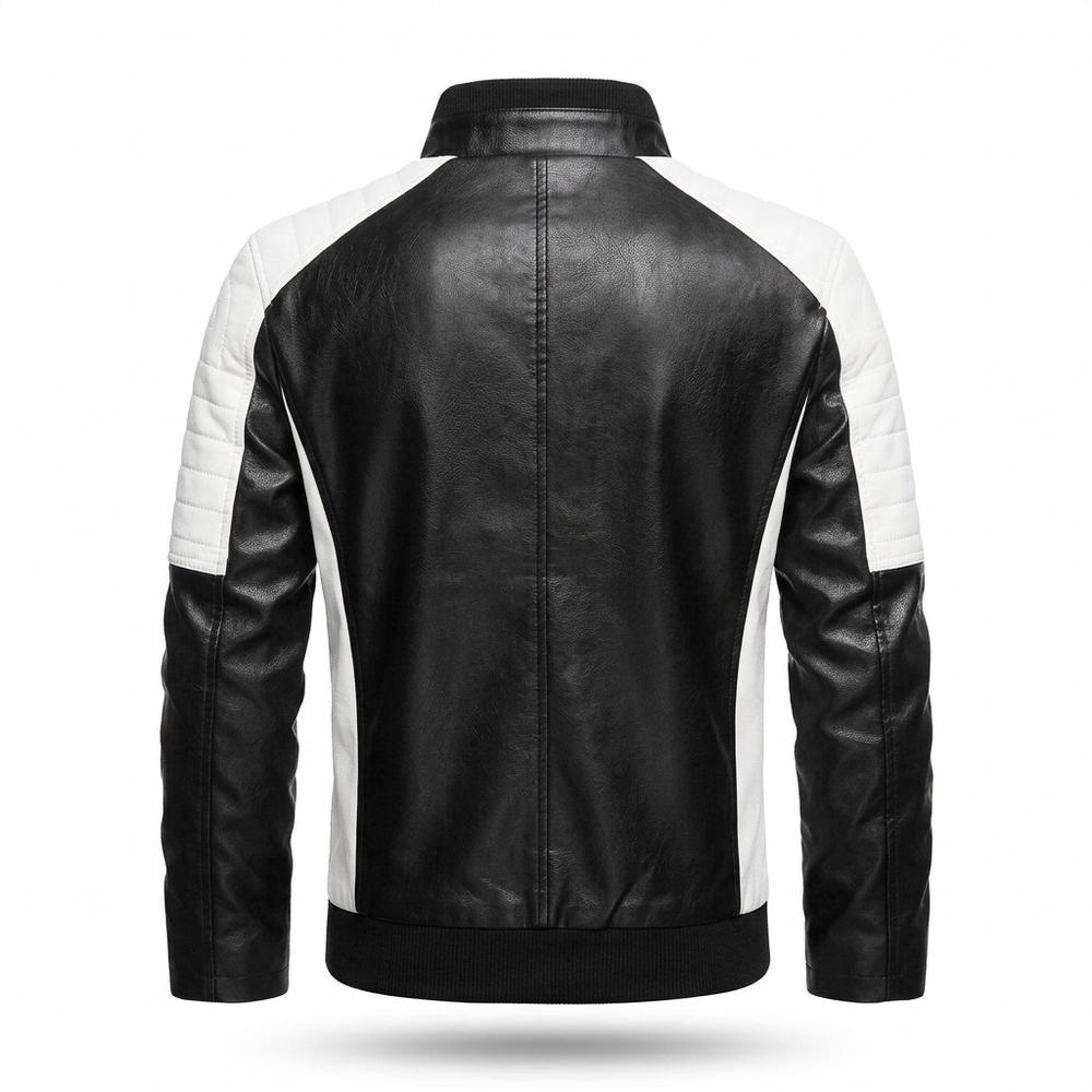 Gentleman Code - Nesin | Gesteppt Zweifarbig Lederjacke Herren