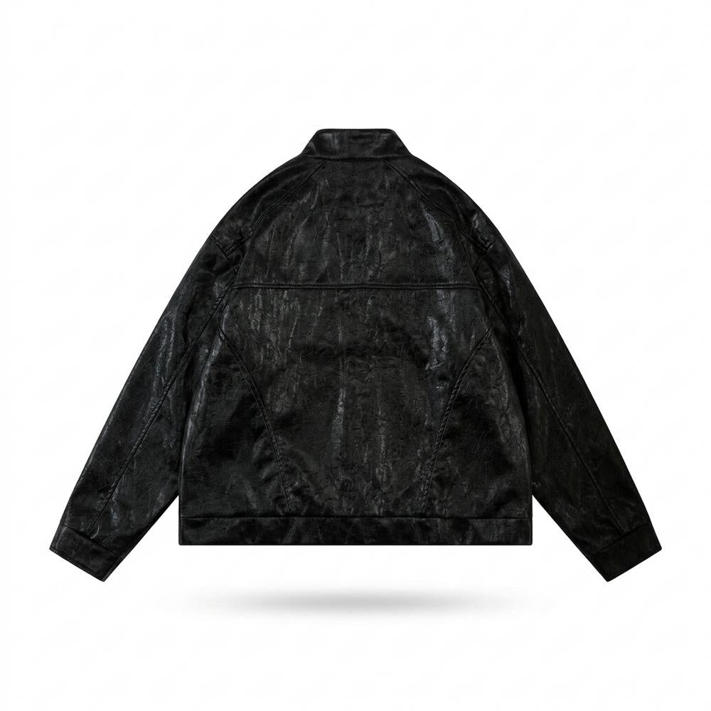 Gentleman Code - Sotik | Strukturiert Reißverschluss Lederjacke Unisex