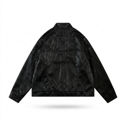 Gentleman Code - Sotik | Strukturiert Reißverschluss Lederjacke Unisex