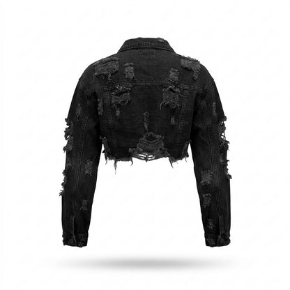 Gentleman Code - Aekud | Kurzgeschnitten Zerrissen Jacke Damen