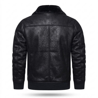 Gentleman Code - Migim | Gefüttert Strukturiert Lederjacke Herren