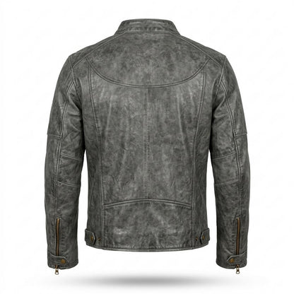 Gentleman Code - Lebav | Patiniert Tailliert Lederjacke Herren
