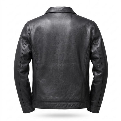 Gentleman Code - Sihak | Reißverschluss Gefütterte Lederjacke Herren