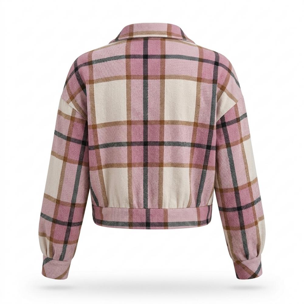 Nobleman Code - Kuduv | Karierte Kurzgeschnittene Jacke Damen