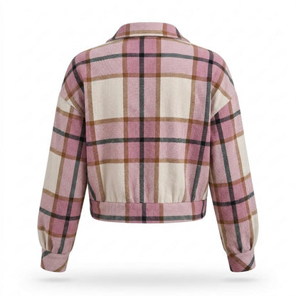 Nobleman Code - Kuduv | Karierte Kurzgeschnittene Jacke Damen