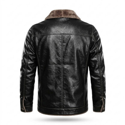 Gentleman Code - Kenik | Gefüttert Geknöpft Lederjacke Herren