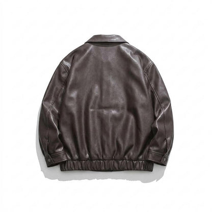 Gentleman Code - Dulik | Gefütterte Kastig Geschnittene Lederjacke Unisex