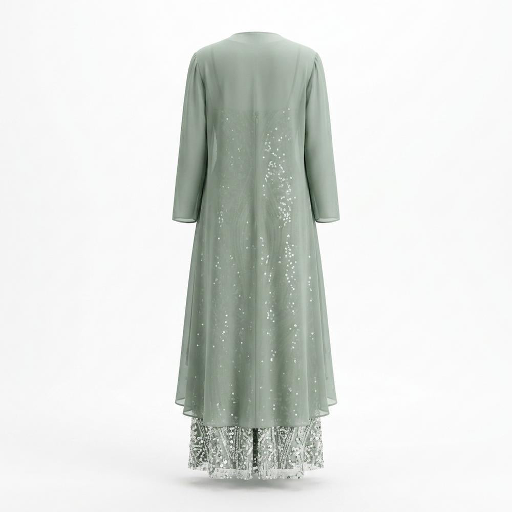 Nobleman Code - Catur | Langärmlig Zweiteilig Kleid Damen