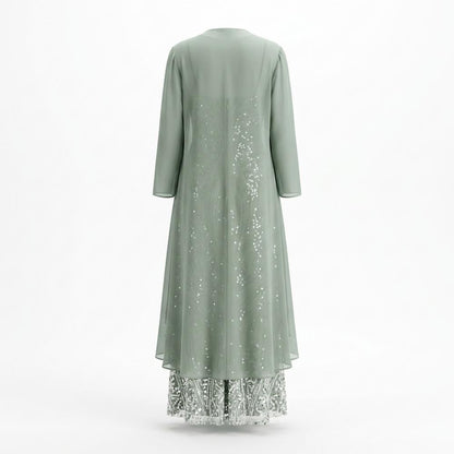 Nobleman Code - Catur | Langärmlig Zweiteilig Kleid Damen