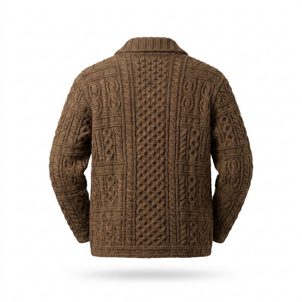 Gentleman Code - Tamun | Grobgestrickt Strukturiert Strickjacke Herren
