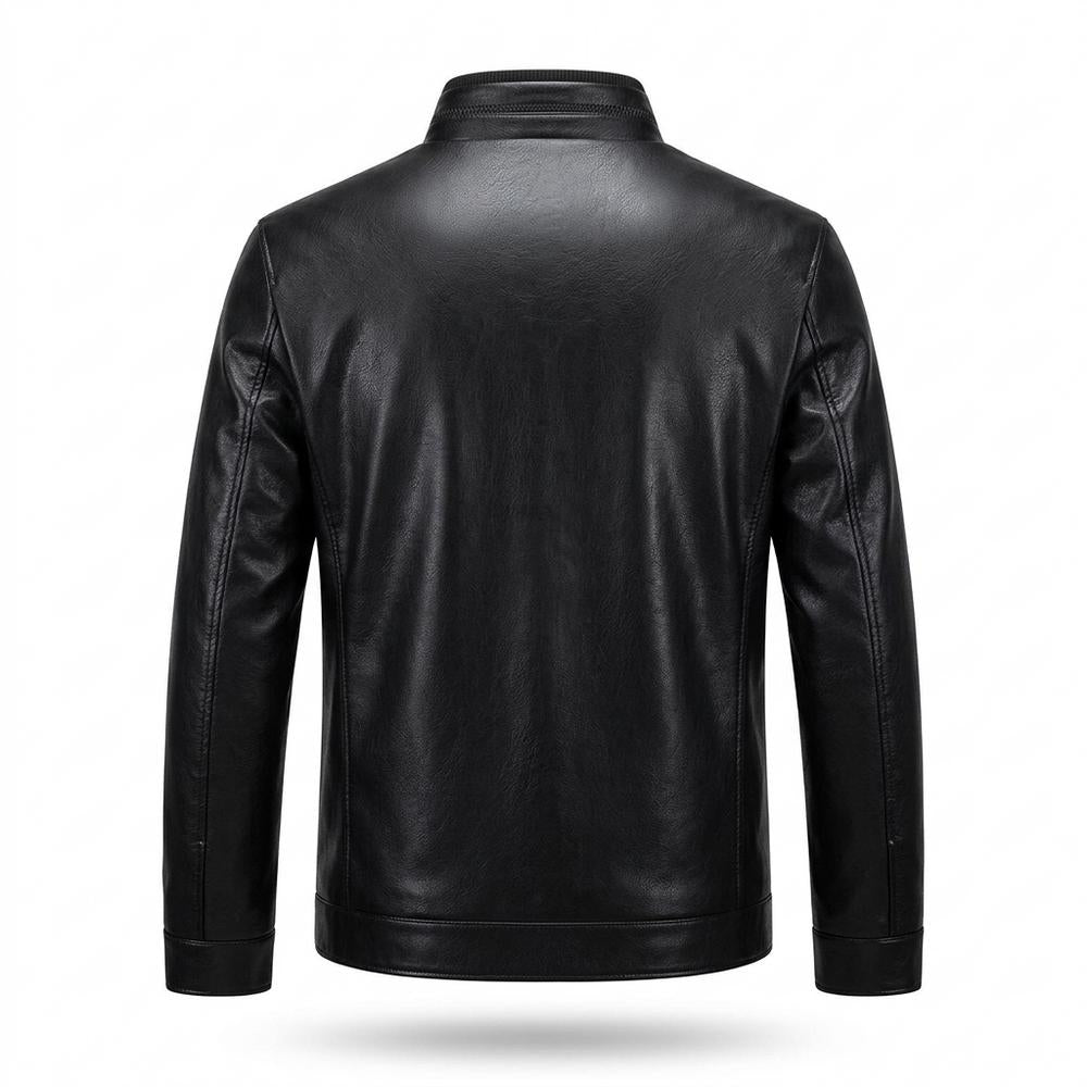 Gentleman Code - Kemor | Stehkragen Gefüttert Lederjacke Herren