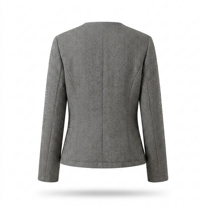 Nobleman Code - Rotut | Fischgratgemustert Tailliert Jacke Damen