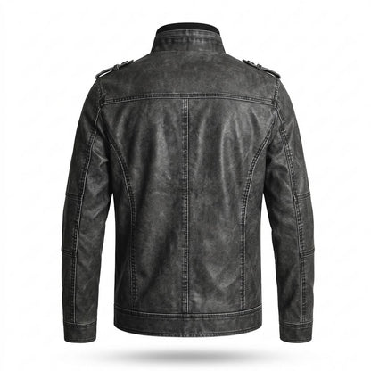 Gentleman Code - Zemer | Gesteppt Gewaschen Lederjacke Herren