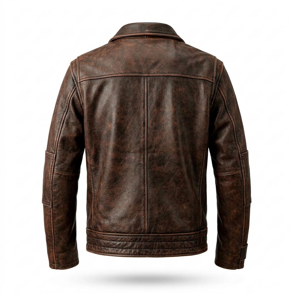 Gentleman Code - Zaren | Genarbt Gefüttert Lederjacke Herren