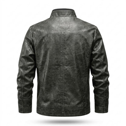 Gentleman Code - Kokom | Gefüttert Strukturiert Lederjacke Herren