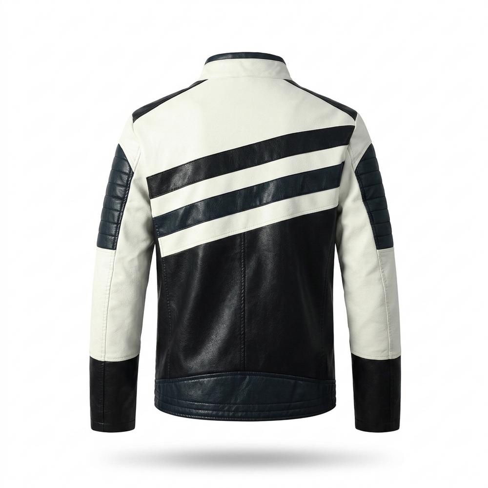 Gentleman Code - Dalam | Farbblockiert Gesteppt Lederjacke Herren