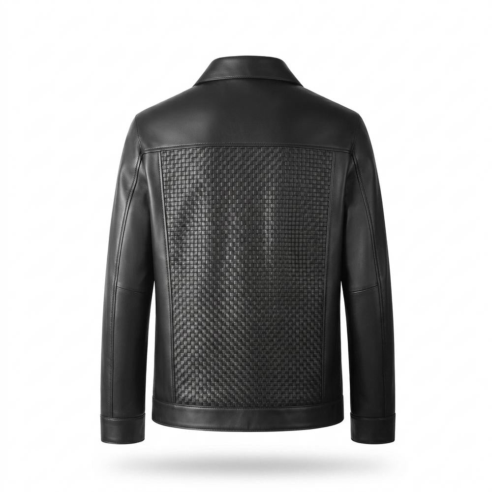 Gentleman Code - Corum | Geflochten Gezippt Lederjacke Herren