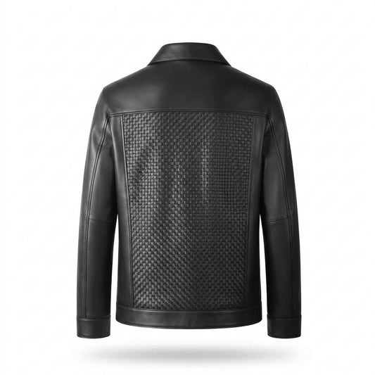 Gentleman Code - Corum | Geflochten Gezippt Lederjacke Herren