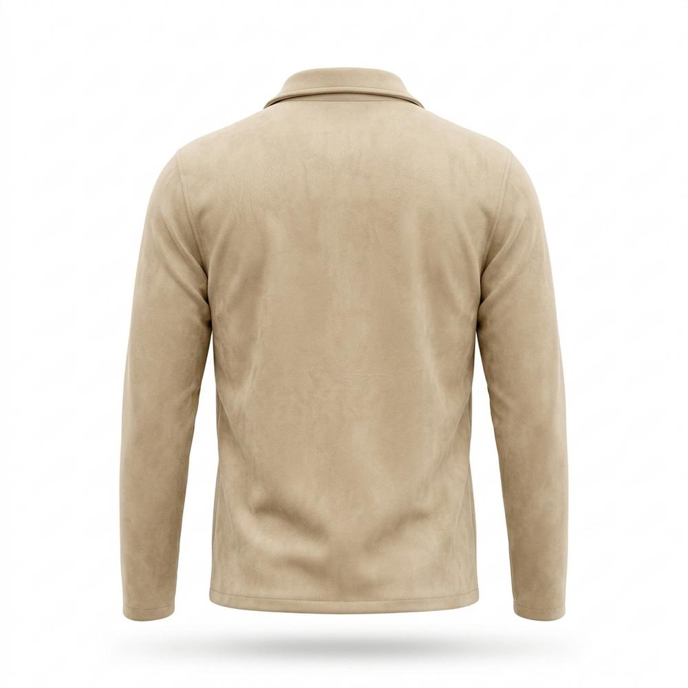 Gentleman Code - Aedon | Kragenbesetzt Geknöpft Wildleder-Jacke Herren