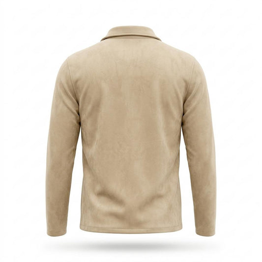 Gentleman Code - Aedon | Kragenbesetzt Geknöpft Wildleder-Jacke Herren