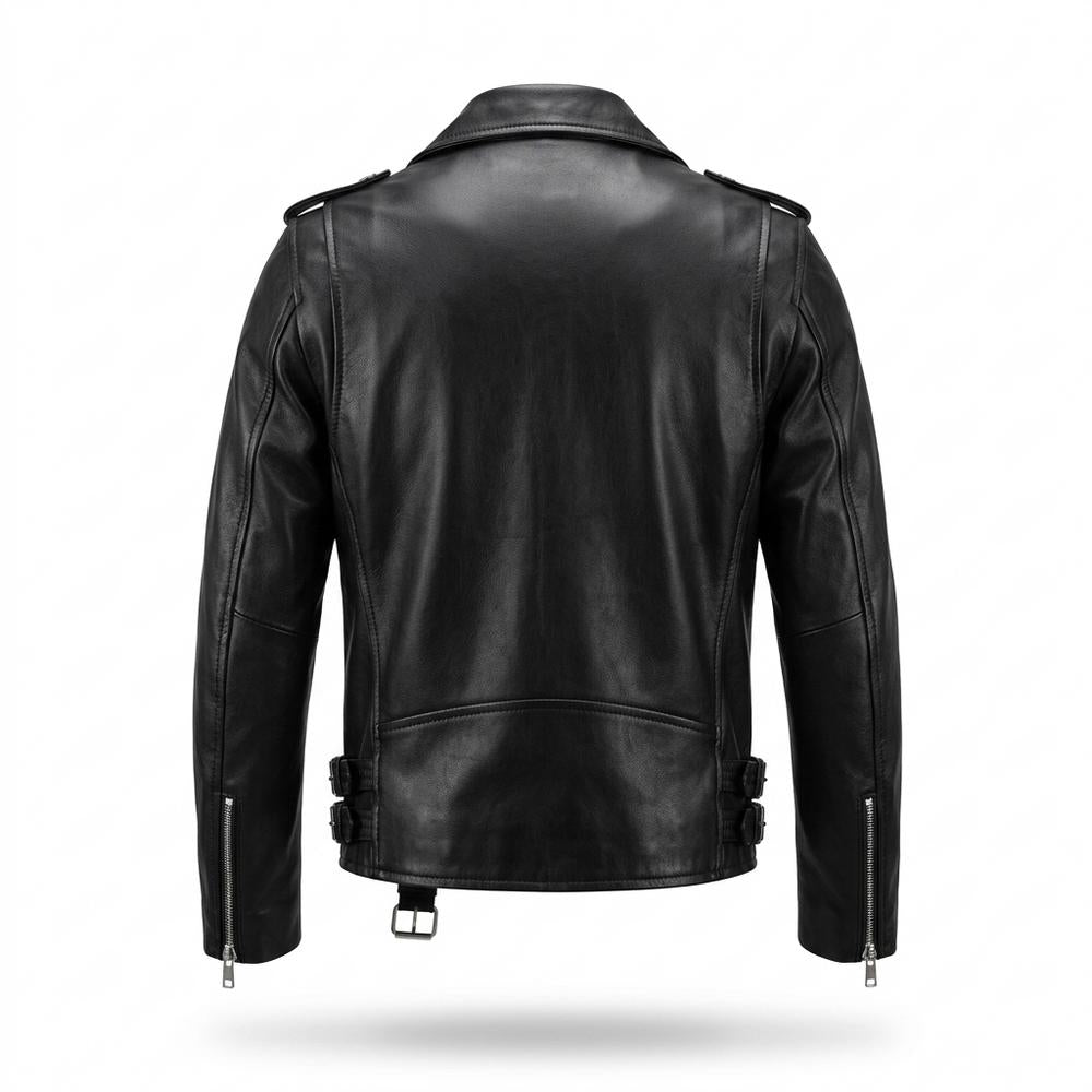 Gentleman Code - Sidok | Asymmetrische Taillierte Lederjacke Herren