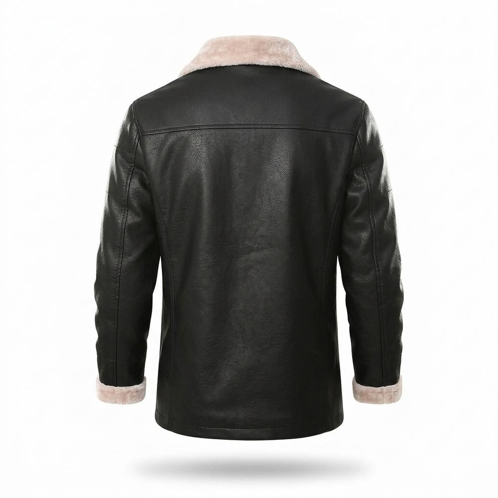 Gentleman Code - Masil | Gefütterte Geknöpfte Lederjacke Herren
