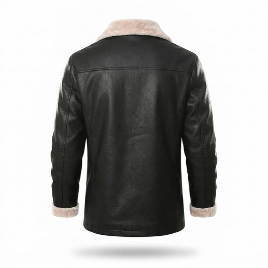 Nobleman Code - Masil | Gefütterte Geknöpfte Lederjacke Herren