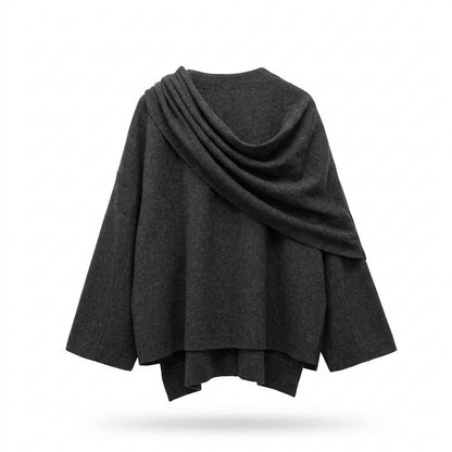 Nobleman Code - Lelur | Asymmetrischer Drapierter Mantel Damen