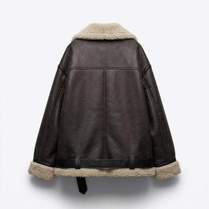 Nobleman Code - Liwod | Gefütterte Weite Lederjacke Damen