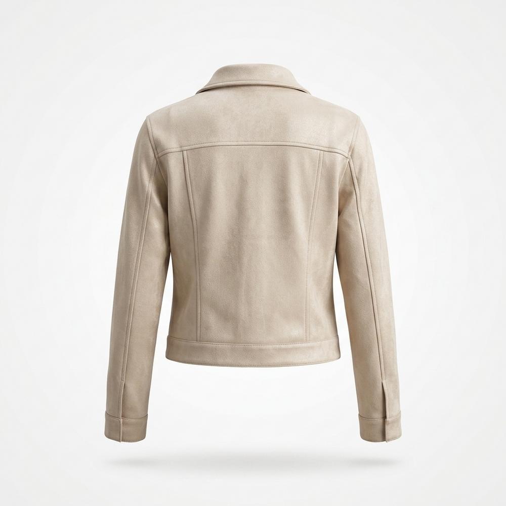 Nobleman Code - Zukir | Geknöpfte Kurz Geschnittene Wildleder-Jacke Damen
