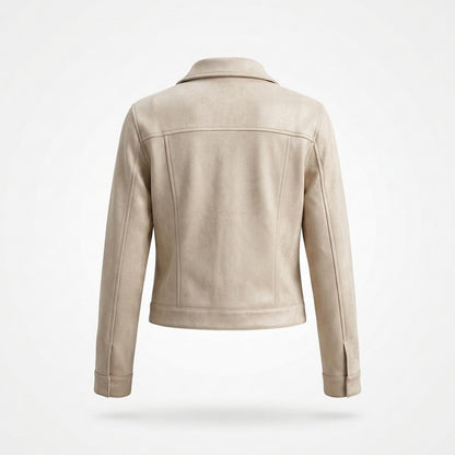 Nobleman Code - Zukir | Geknöpfte Kurz Geschnittene Wildleder-Jacke Damen