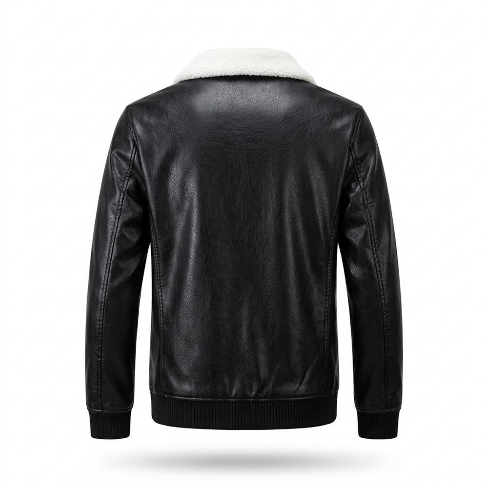Gentleman Code - Aowev | Gefüttert Sherpa Lederjacke Herren