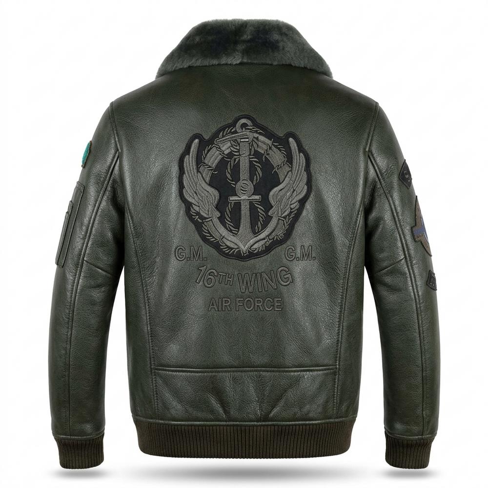 Gentleman Code - Aigad | Gefüttert Bestickt Lederjacke Herren