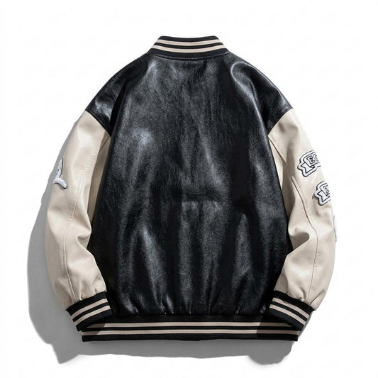 Gentleman Code - Lemev | Applizierte Bestickte Lederjacke Unisex