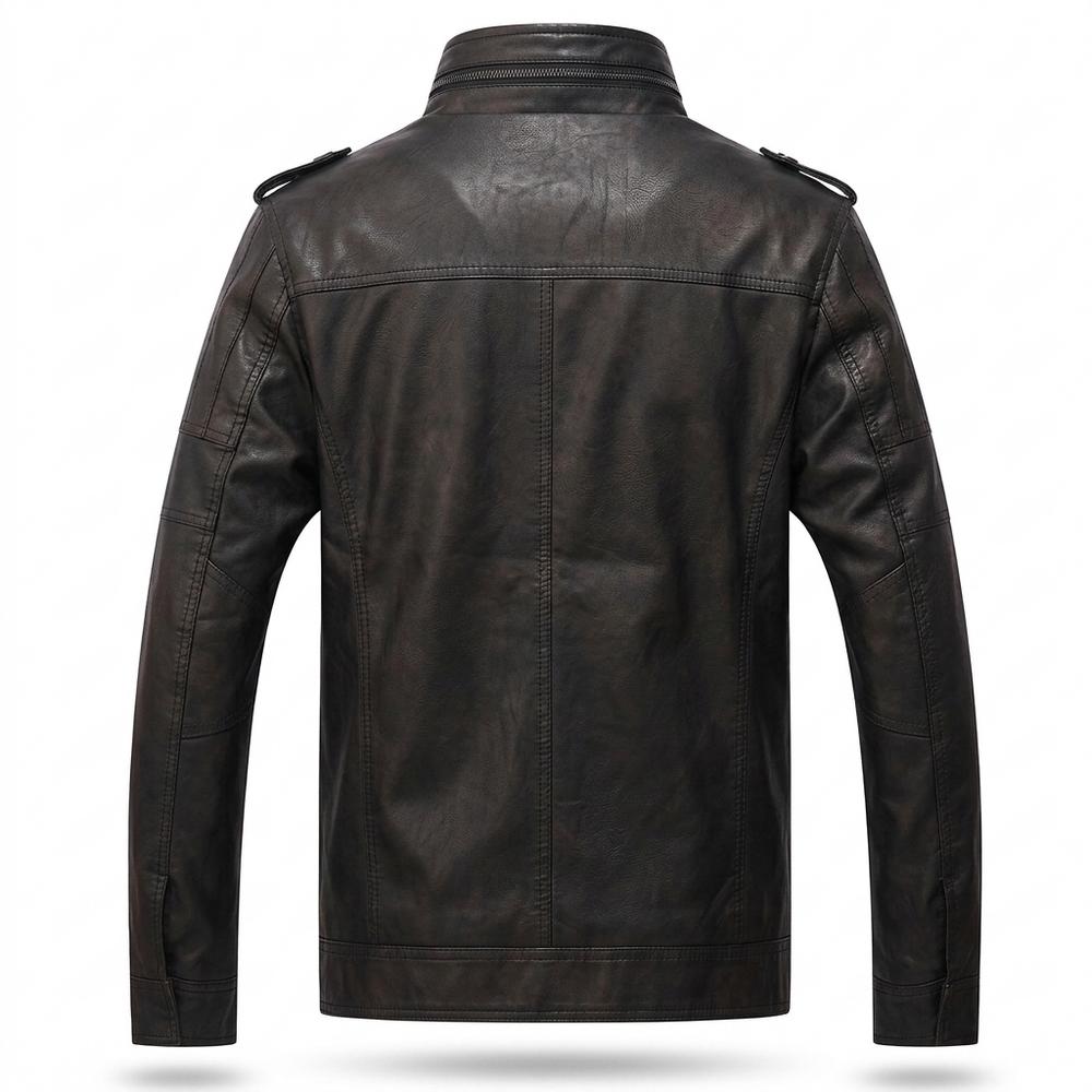 Gentleman Code - Dohil | Gefütterte Hochschließende Lederjacke Herren