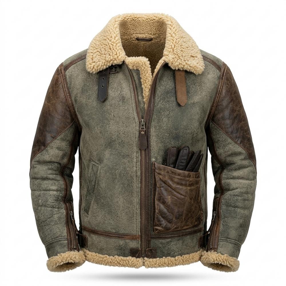 Nobleman Code - Kelin | Gefüttert Robust Lederjacke Herren