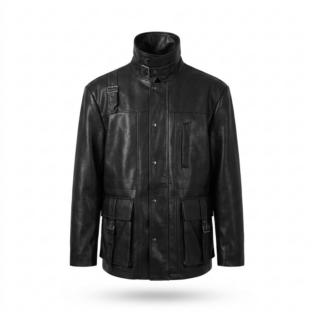 Gentleman Code - Kesad | Oversized Kontrastgesteppt Lederjacke Unisex