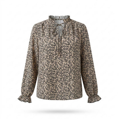 Nobleman Code - Korok | Geblümte Langärmlige Bluse Damen