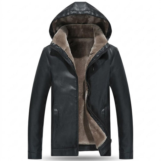 Nobleman Code - Ranan | Gefüttert Kapuzen Lederjacke Herren
