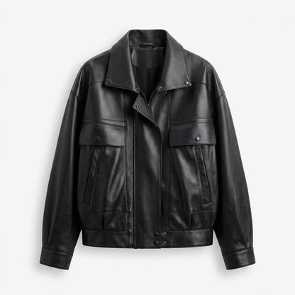 Nobleman Code - Zelid | Weit Geschnittene Blousonartige Lederjacke Unisex
