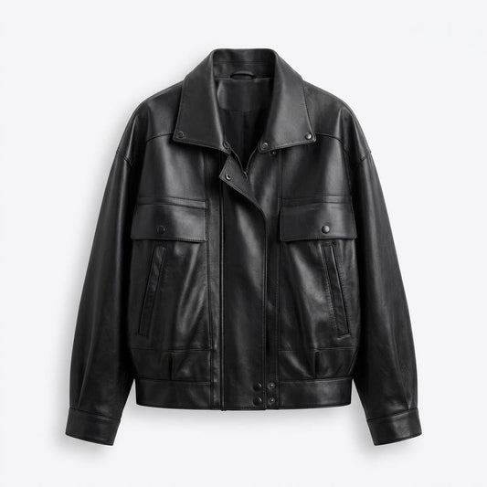 Nobleman Code - Zelid | Weit Geschnittene Blousonartige Lederjacke Unisex
