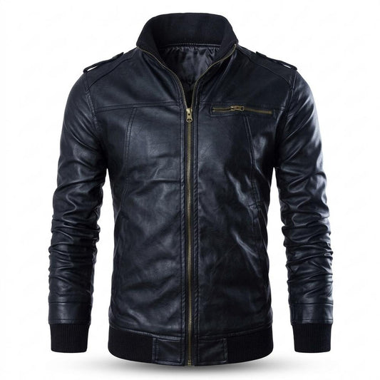 Nobleman Code - Remen | Gefüttert Tailliert Lederjacke Herren