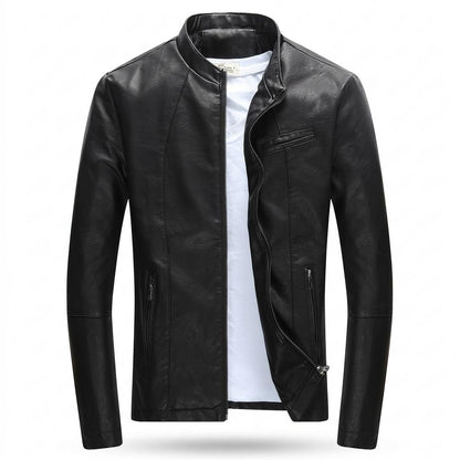 Nobleman Code - Risil | Langärmelig Tailliert Lederjacke Herren