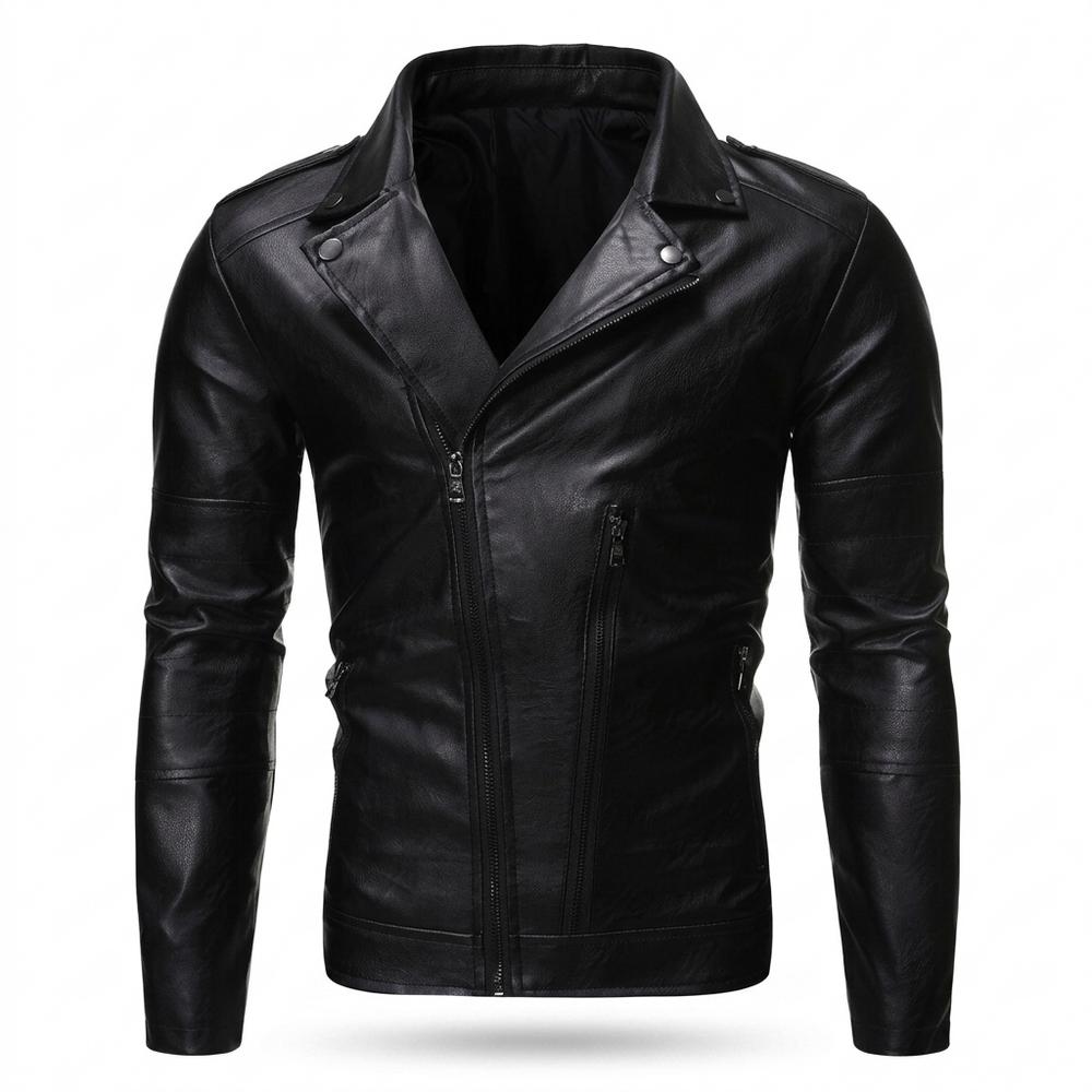 Gentleman Code - Sosim | Asymmetrisch Tailliert Lederjacke Herren