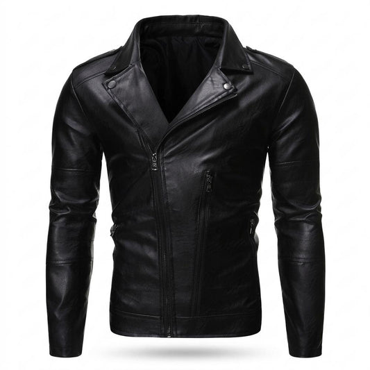Nobleman Code - Sosim | Asymmetrisch Tailliert Lederjacke Herren
